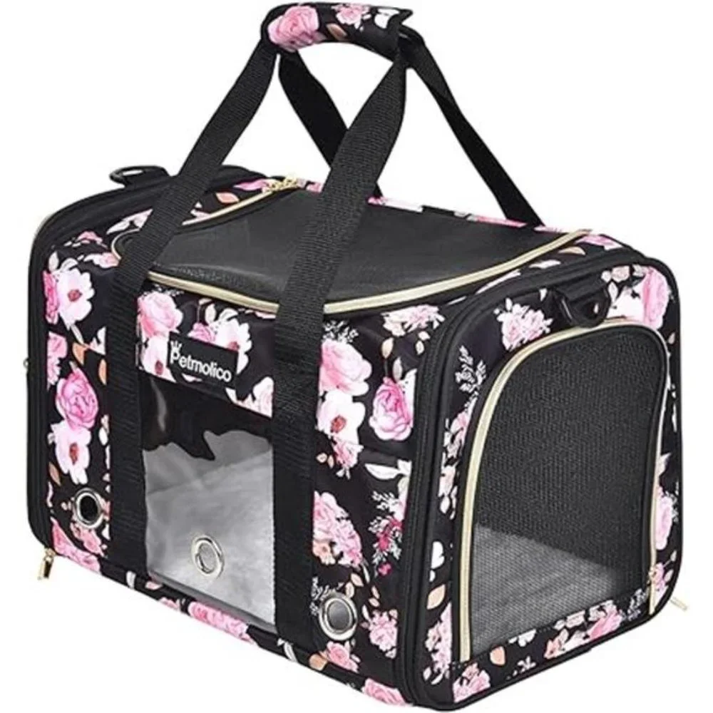 Cat Pet Dog Carrier Airline Approved Soft Pet Travel Carrier with 3 Open Door